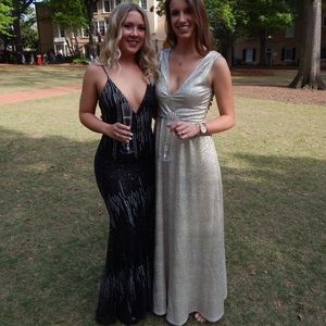 Gold shimmer formal dress